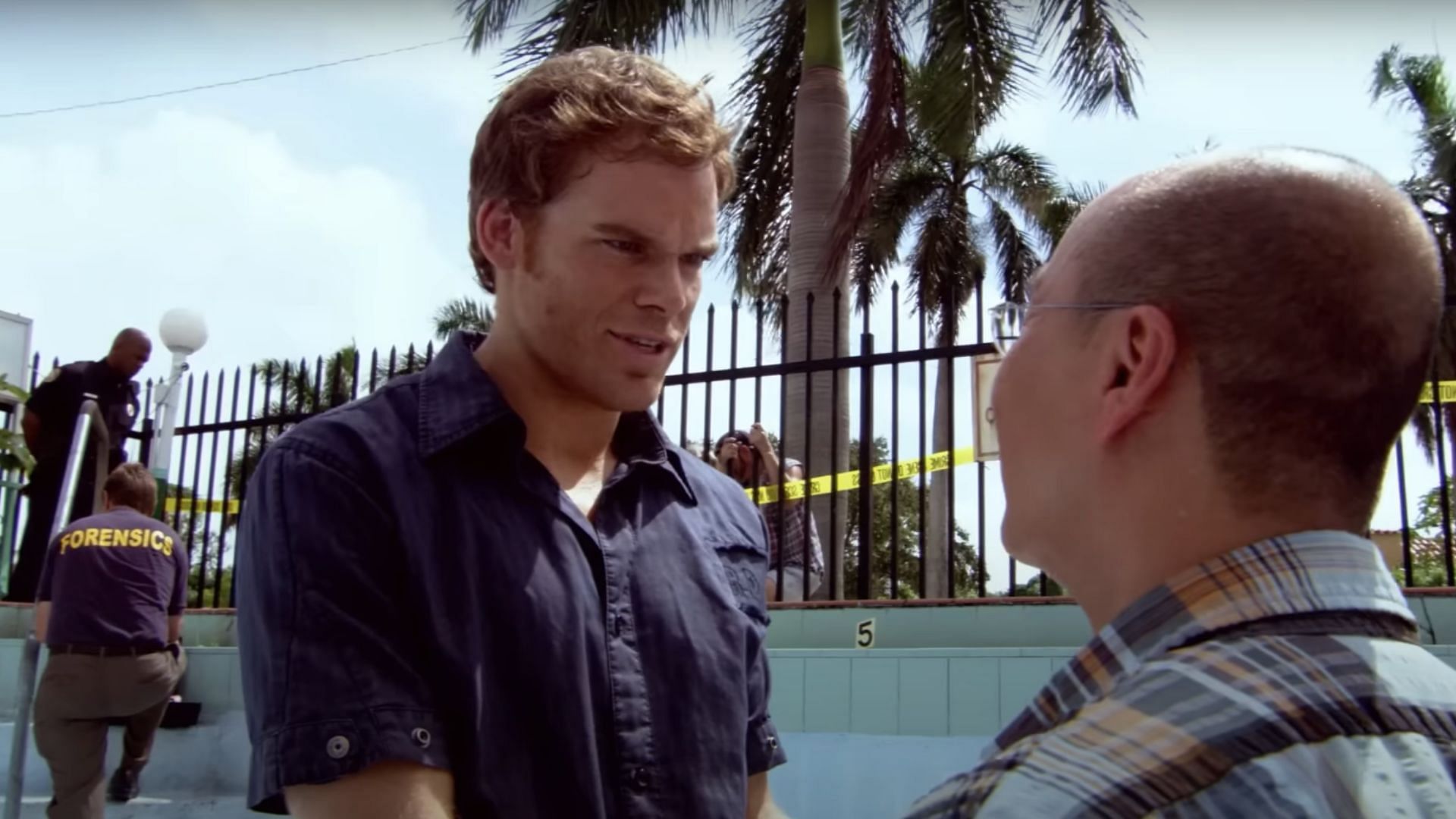 The first crime scene at the Seven Seas Motel (Image via YouTube/Dexter on Paramount+ with Showtime)
